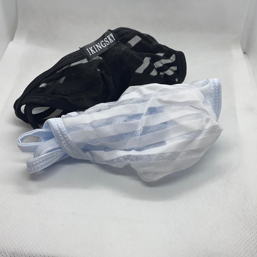 iKingsly sheer men’s bulge pouch thong bundle (L)